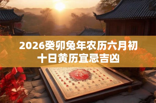 2026癸卯兔年农历六月初十日黄历宜忌吉凶 2026癸卯兔年农历六月初十日黄历宜忌吉凶