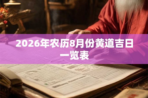 2026年农历8月份黄道吉日一览表 2026年农历8月份黄道吉日一览表