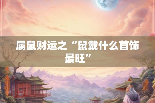 属鼠财运之“鼠戴什么首饰最旺” 属鼠财运之“鼠戴什么首饰最旺”