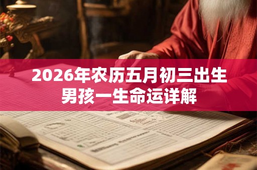 2026年农历五月初三出生男孩一生命运详解 2026年农历五月初三出生男孩一生命运详解