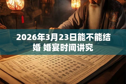 2026年3月23日能不能结婚 婚宴时间讲究 2026年3月23日能不能结婚 婚宴时间讲究