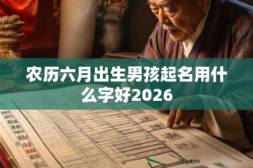 农历六月出生男孩起名用什么字好2026