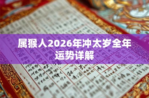 属猴人2026年冲太岁全年运势详解 属猴人2026年冲太岁全年运势详解