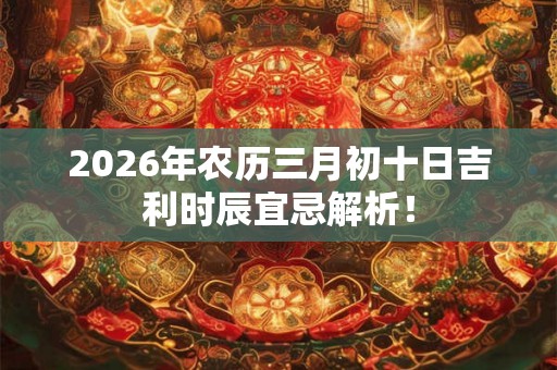 2026年农历三月初十日吉利时辰宜忌解析! 2026年农历三月初十日吉利时辰宜忌解析!