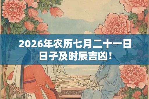 2026年农历七月二十一日日子及时辰吉凶！