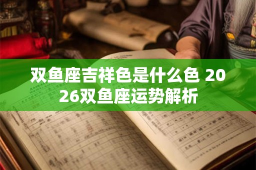 双鱼座吉祥色是什么色 2026双鱼座运势解析 双鱼座吉祥色是什么色 2026双鱼座运势解析