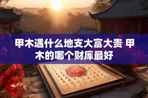 甲木遇什么地支大富大贵 甲木的哪个财库最好 甲木遇什么地支大富大贵 甲木的哪个财库最好