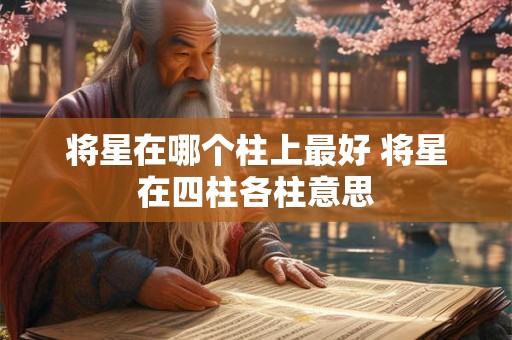 将星在哪个柱上最好 将星在四柱各柱意思 将星在哪个柱上最好 将星在四柱各柱意思