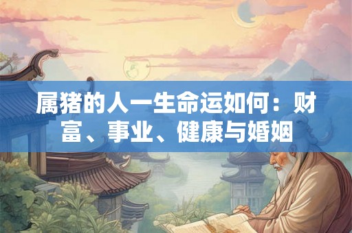 属猪的人一生命运如何:财富、事业、健康与婚姻 属猪的人一生命运如何:财富、事业、健康与婚姻