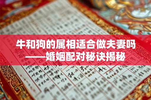 牛和狗的属相适合做夫妻吗——婚姻配对秘诀揭秘