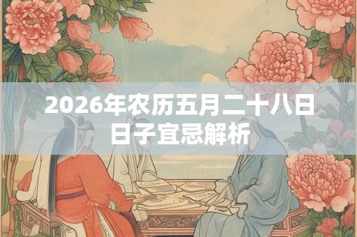 2026年农历五月二十八日日子宜忌解析