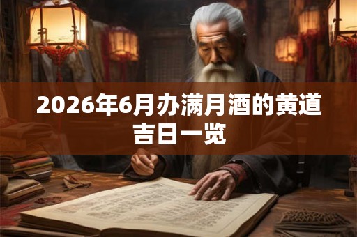 2026年6月办满月酒的黄道吉日一览 2026年6月办满月酒的黄道吉日一览