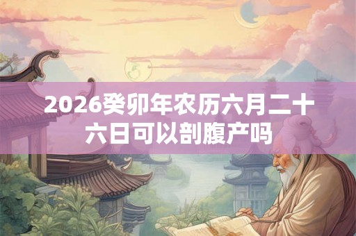 2026癸卯年农历六月二十六日可以剖腹产吗