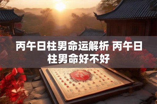 丙午日柱男命运解析 丙午日柱男命好不好