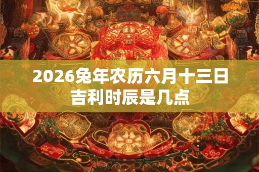 2026兔年农历六月十三日吉利时辰是几点 2026兔年农历六月十三日吉利时辰是几点