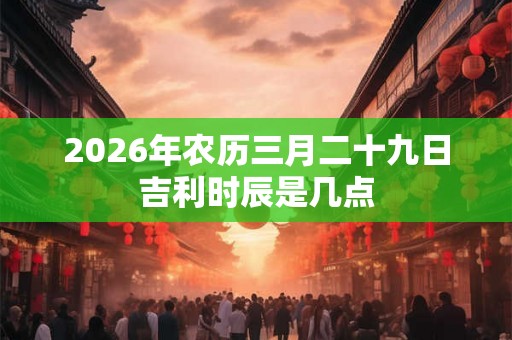 2026年农历三月二十九日吉利时辰是几点 2026年农历三月二十九日吉利时辰是几点