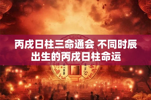 丙戌日柱三命通会 不同时辰出生的丙戌日柱命运