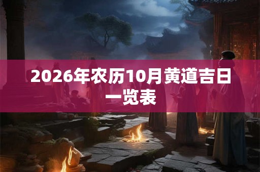 2026年农历10月黄道吉日一览表 2026年农历10月黄道吉日一览表