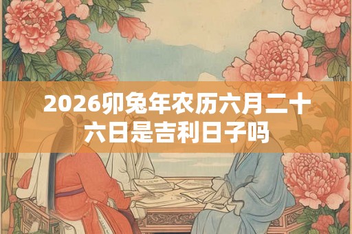 2026卯兔年农历六月二十六日是吉利日子吗 2026卯兔年农历六月二十六日是吉利日子吗
