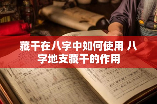 藏干在八字中如何使用 八字地支藏干的作用