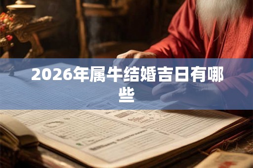 2026年属牛结婚吉日有哪些 2026年属牛结婚吉日有哪些
