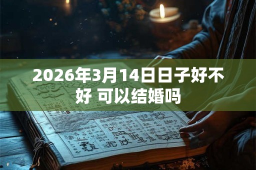 2026年3月14日日子好不好 可以结婚吗