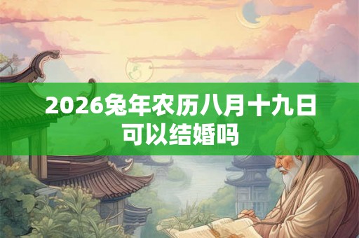 2026兔年农历八月十九日可以结婚吗 2026兔年农历八月十九日可以结婚吗