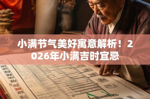 小满节气美好寓意解析!2026年小满吉时宜忌 小满节气美好寓意解析!2026年小满吉时宜忌