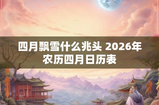 四月飘雪什么兆头 2026年农历四月日历表 四月飘雪什么兆头 2026年农历四月日历表