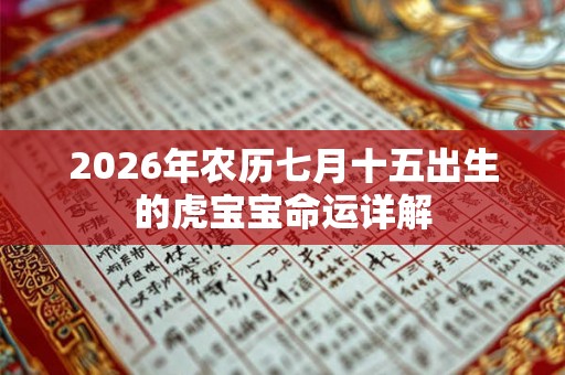 2026年农历七月十五出生的虎宝宝命运详解