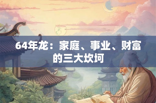 64年龙:家庭、事业、财富的三大坎坷 64年龙:家庭、事业、财富的三大坎坷