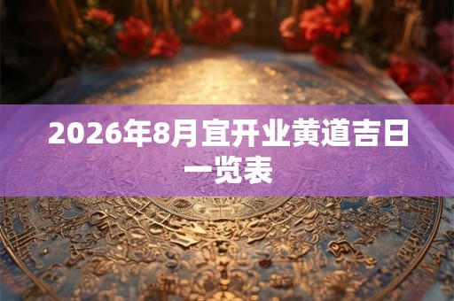 2026年8月宜开业黄道吉日一览表 2026年8月宜开业黄道吉日一览表
