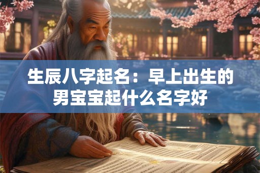生辰八字起名:早上出生的男宝宝起什么名字好 生辰八字起名:早上出生的男宝宝起什么名字好