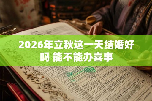 2026年立秋这一天结婚好吗 能不能办喜事