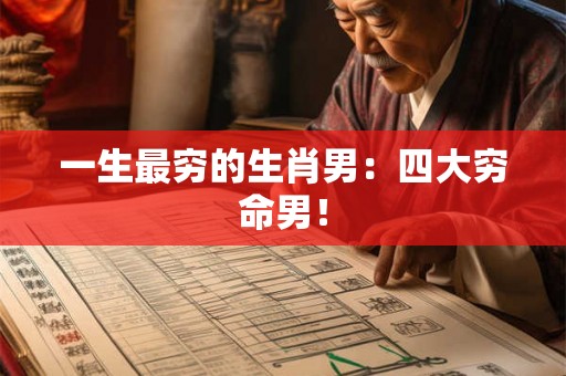 一生最穷的生肖男:四大穷命男! 一生最穷的生肖男:四大穷命男!
