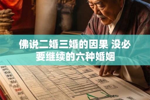 佛说二婚三婚的因果 没必要继续的六种婚姻 佛说二婚三婚的因果 没必要继续的六种婚姻