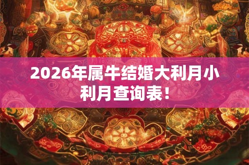 2026年属牛结婚大利月小利月查询表! 2026年属牛结婚大利月小利月查询表!