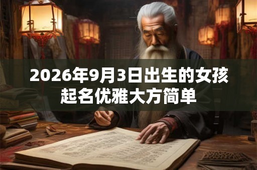 2026年9月3日出生的女孩起名优雅大方简单