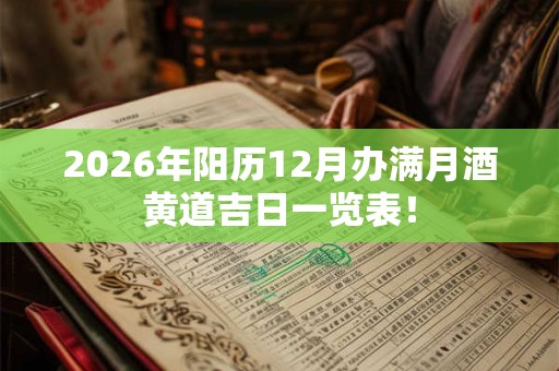 2026年阳历12月办满月酒黄道吉日一览表! 2026年阳历12月办满月酒黄道吉日一览表!