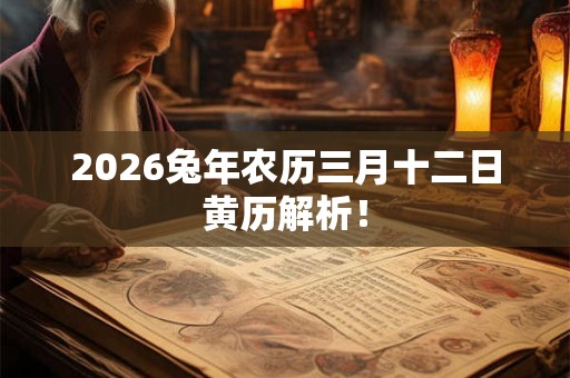 2026兔年农历三月十二日黄历解析！