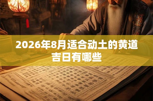 2026年8月适合动土的黄道吉日有哪些 2026年8月适合动土的黄道吉日有哪些