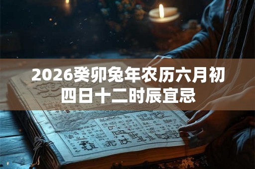 2026癸卯兔年农历六月初四日十二时辰宜忌
