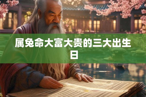 属兔命大富大贵的三大出生日 属兔命大富大贵的三大出生日