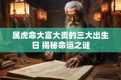 属虎命大富大贵的三大出生日 揭秘命运之谜