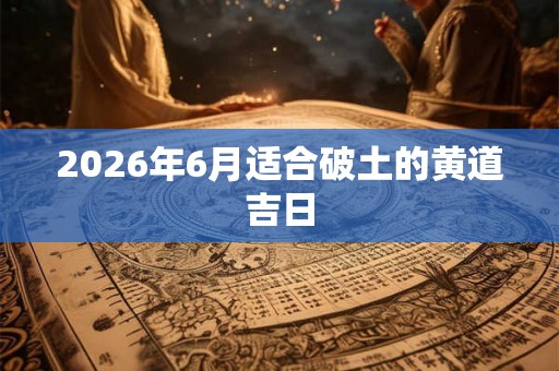2026年6月适合破土的黄道吉日 2026年6月适合破土的黄道吉日