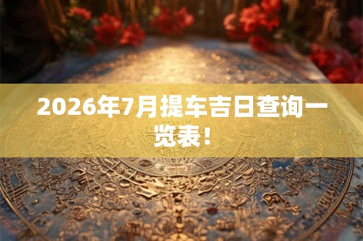 2026年7月提车吉日查询一览表! 2026年7月提车吉日查询一览表!