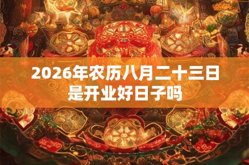 2026年农历八月二十三日是开业好日子吗