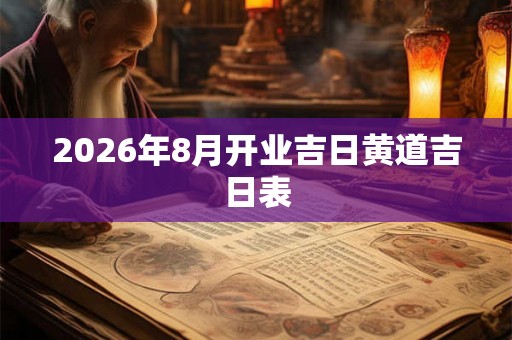 2026年8月开业吉日黄道吉日表 2026年8月开业吉日黄道吉日表