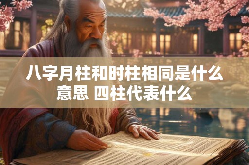 八字月柱和时柱相同是什么意思 四柱代表什么