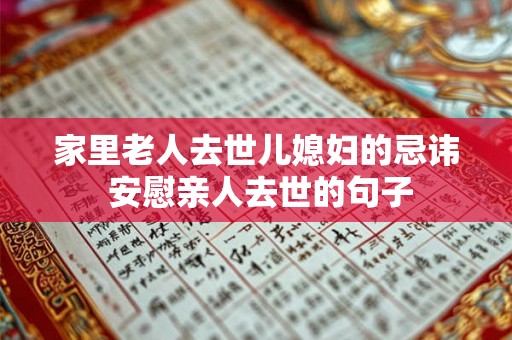 家里老人去世儿媳妇的忌讳 安慰亲人去世的句子 家里老人去世儿媳妇的忌讳 安慰亲人去世的句子